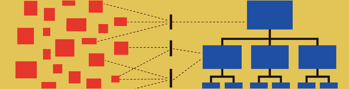 Scattered content becomes a hierarchy organized around meaningful relationships.