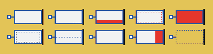 One component is represented across a complete structured set of possible states.