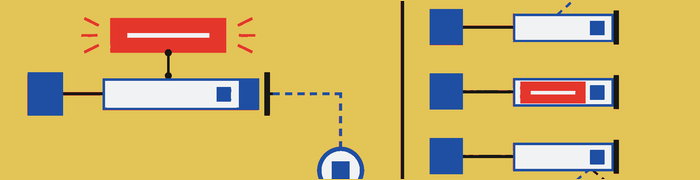A transient message stays near its source and preserves recovery while poorly placed messages obstruct or disappear.